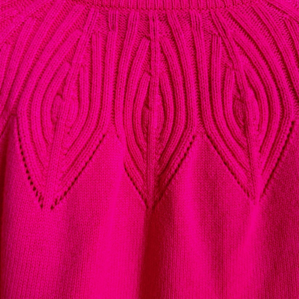 Charter Club Cashmere Sweater Womens Medium Hot‎ Pink Pearl Embellished NWT - Picture 9 of 11